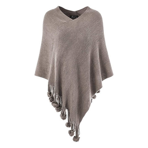 China Winter Knitted Acrylic shawls Women's comfortable warm cloak ...