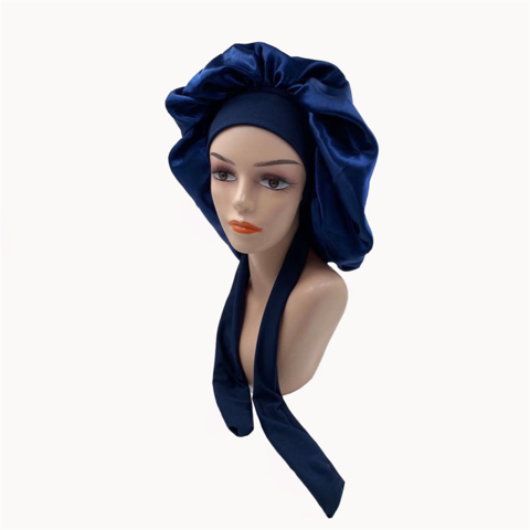 1pc Women's Large Size Wide Brim Hair Bonnet With Faux Silk Bowknot &  Elastic Band For Sleeping, Hair Styling, Beauty Care