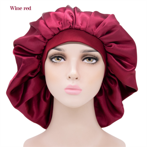 Buy Wholesale China Custom Popular Hair Bonnet Double Layer Satin Designer  Bonnets 100% Polyester Hair Cover Sleep Cap & Satin Bonnet at USD 0.95