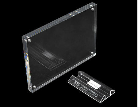 Photo Frame Business Card Holder Acrylic Photo Box Polished Display Base Frame 