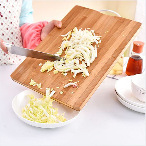 Bamboo Thin Cutting Boards with Oval Hole in Corner, Set of 3