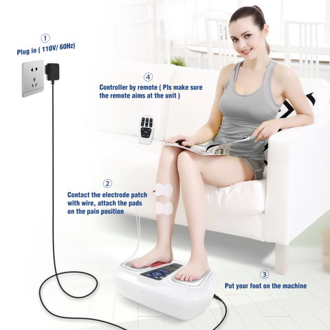 OSITO Medical Foot Massager Machine - Feet Legs Circulation  Devices Using EMS and TENS Stimulator, Electrical Muscle Pulse Massage  Therapy, Electric Foot Reflexology, Relieve Pain for Neuropathy : Health &  Household
