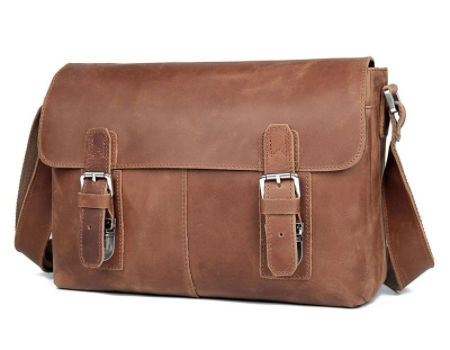 Genuine Leather Crossbody Bag Vintage Messenger iPad Case Tablet Bag for Business Casual Sport Hiking Travel