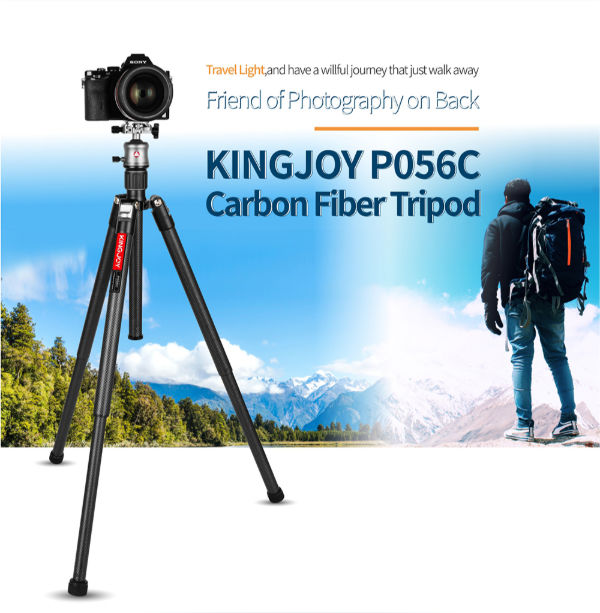 China Brand Labe Lightweight Compact Carbon Fiber Tripod with 360