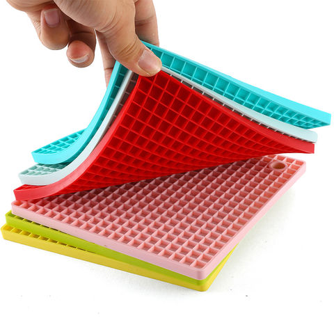 Silicone Washable Placemat Rectangle Solid Color Table Mat High Temperature  Resistance Oil-Proof Home Drain Mat Kitchen Supplies