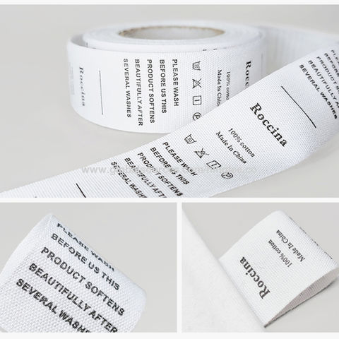 120pcs Custom Clothing Labels Satin Ribbon Handmade Name Brand Logo Wash Care CL