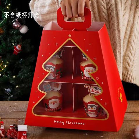 Christmas Paper Cake Boxes Afternoon Tea Muffin Box - Temu