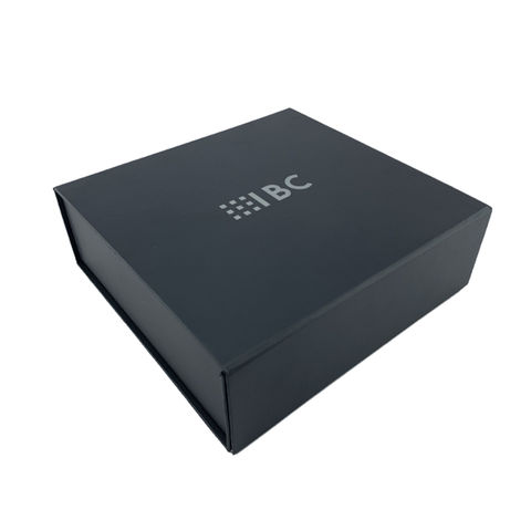 Gift box, cardboard, 155x130x50mm, magnetic closure, black (496865),  Neutraal