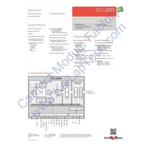 Hong Kong SAR KLT-K5MF-OV12895 V1.0 OV12895 MIPI Interface Fixed Focus ...