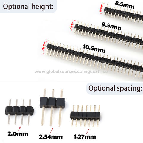 PATIKIL DIP Pin Header Single Row 40P - 1.27mm Pitch Gold Plated For PCB (Pack Of 5)