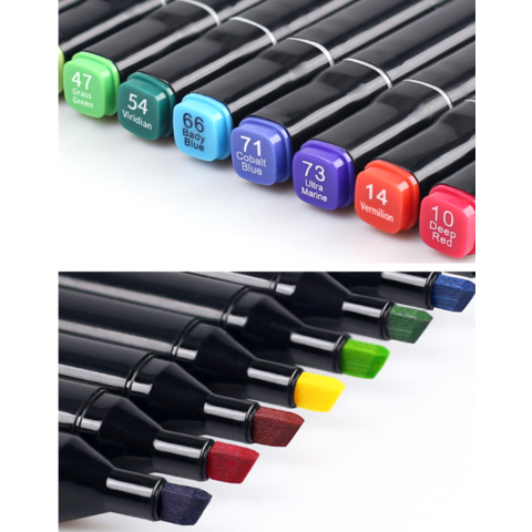 Munhwa Permanent Markers Pens, 8 Colors, Medium Point, Alcohol