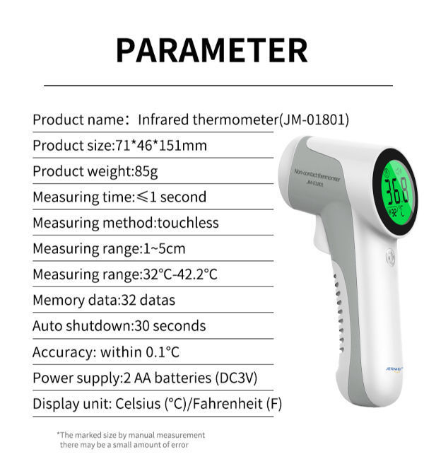 Digital Infrared Non-Contact Forehead Thermometer Gun Temperature Measurement jM 