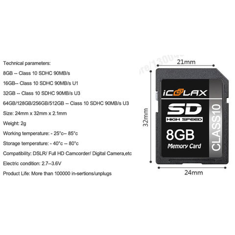 32 Go – Carte mémoire micro SD Micro SDHC UHS-I classe 10, carte TF haute  vitesse, C10, U1, 32 Go, paquet de 2