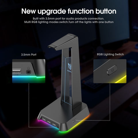 Base Gamingrgb Gaming Headset Stand With Pickup Rhythm Lamp - App  Controlled Base