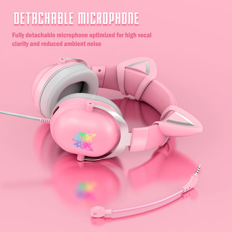 Buy Wholesale China Onikuma Girly Color Computer Gaming Headset Gamer  Headphones For Ps5 With Cat Ear & Computer Gaming Headset at USD 12.5