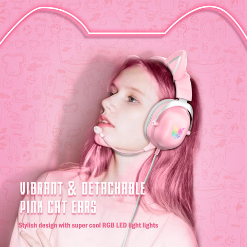 Buy Wholesale China Onikuma Girly Color Computer Gaming Headset Gamer  Headphones For Ps5 With Cat Ear & Computer Gaming Headset at USD 12.5