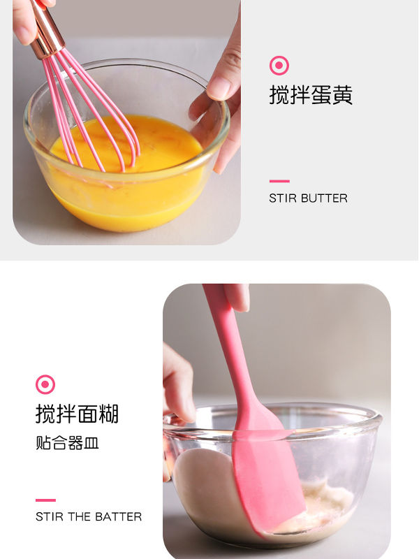 Buy Wholesale China 5 Pcs Baking Tools Pink Kitchen Utensils Heat-resistant  Baking Mini Silicone Spatula Set & Utensil Sets at USD 1.82