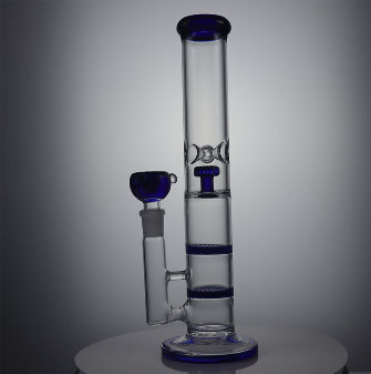 12" Double Honeycomb Perc Hookah Glass Water Pipe Bong With Ice Catcher And Bowl