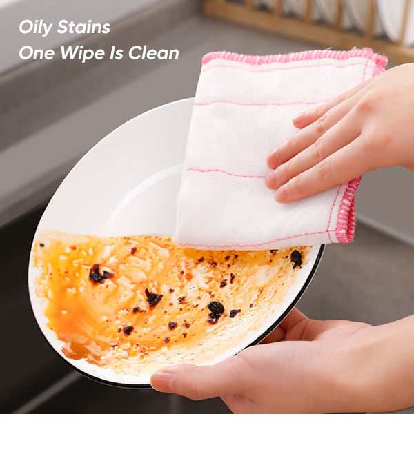 5pcs Kitchen Dish Cloths Soft Absorbent Dish Rag Reusable Dish Towels US