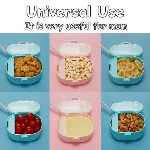 4 Grid Portable Food Storage Snacks Cereal Infant Milk Powder Box Container