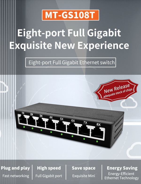 Switch Ethernet Gigabit non géré 8x/5x RJ45 industriel