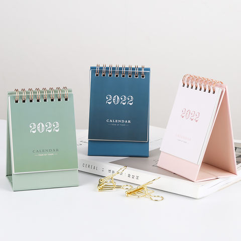2023 New Simple Solid Color Mini Table Calendar Desktop Paper Calendar Dual  Daily Scheduler Planner Yearly Agenda Wholesale