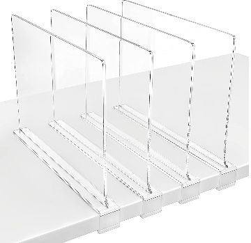 Factory Wholesale Price Clear Acrylic Shelf Dividers Closets Shelf