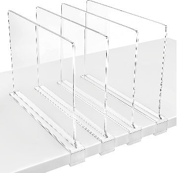1/2/4pcs Acrylic Dividers Shelf Divider for Closets Organizer