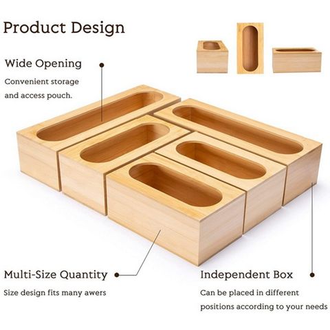 Bamboo Sandwich Bag Storage Box - High Grade Wooden Drawer Storage -  Compatible with Ziploc, Hefty, Glad - Plastic Bag Container - China Bamboo Sandwich  Bag Storage Box and Wooden Drawer Storage