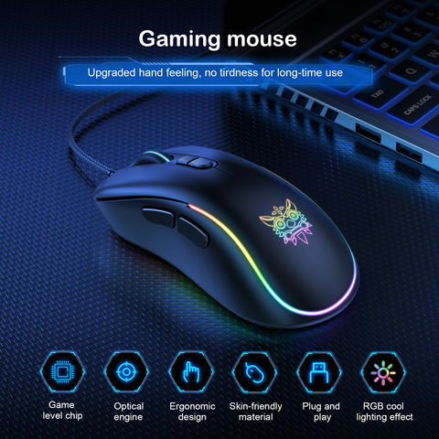 Pink Gaming Mouse Silent Click, LED Backlit Optical Game Mice Ergonomic USB  Wired Mice Compatible with Laptop PC, 7 Buttons, 4 Adjustable DPI