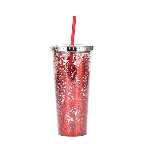 Customised 450ml Clear Premium Glass Tumbler with Straw With Logo Print  Singapore