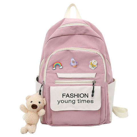 Buy Wholesale China Cute Canvas School Bag Junior High School Student High  School Student Backpack With Duck Pendant & School Bag at USD 6.86