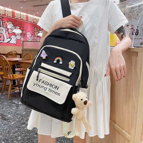 Buy Wholesale China School Bag High School College Student Large-capacity  Backpack With Plush Duck Pendant & School Bag at USD 6.27