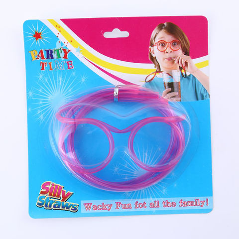 Kids Straw Glasses Fun Drinking Reusable Party Game Crazy Drink