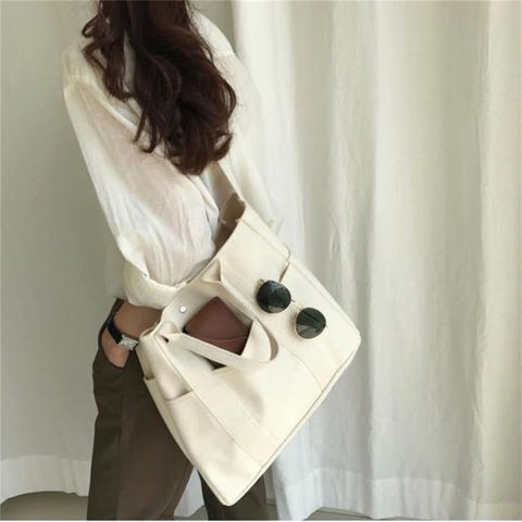 Buy Wholesale China Canvas Tote Bags Multi-pockets Cotton Eco Friendly  Shopping Bag With Handle And Shoulder Straps & Multi-pockets Cotton Canvas  Tote Bag at USD 6.5