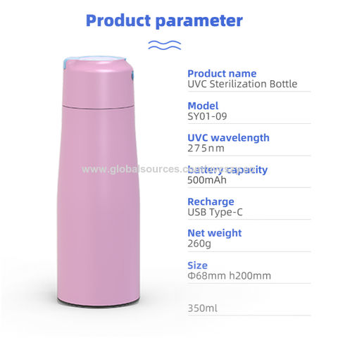 Buy Wholesale China Uvc Led Light Sterilizing Thermos Water Bottle 600ml,uv Thermo  Flask Bottle,hot Water Flask 24 Hours & Thermos Water Bottle 1 Litre at USD  11