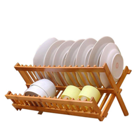 Buy Wholesale China Factory Price Bamboo Dish Drying Rack, 2 Tier  Collapsible Small Dish Rack With Utensil Holder Kitchen Plate Holder For  Kitchen & Kitchen Racks at USD 6.05