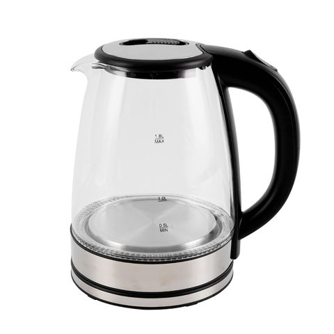 Buy Wholesale China 1.8l Glass Kettle 1800w Sus304 Heating Plate Overheat  And Boil-dry Protection & Glass Electric Kettle at USD 6.67