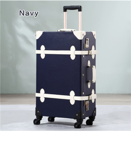 China UNIWALKER 13' 20' 22' 24' 26' maleta del vintage con la caja  británica del equipaje de los azules marinos del estilo de las ruedas  encendido Global Sources,Tronco del material de la