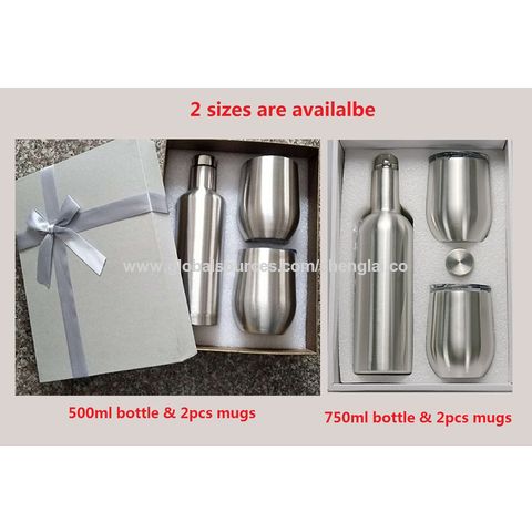 Travel Mug (500ml) I 2pcs Set | Wooden & Grey