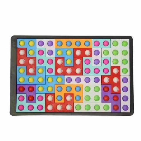 New 27pcs pop tetris jigsaw puzzle toys reliver stress toys anti-stress toys  pop its bubble sensory fidget toy to relieve autism