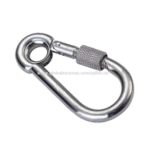 Stainless Steel Spring Snap Hook Carabiner with Eyelet Locking