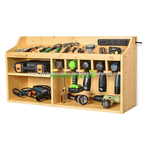 Organizador de herramientas de garaje para montaje en pared, organizador de  herramientas eléctricas, soporte de pared para taladro, estantes de