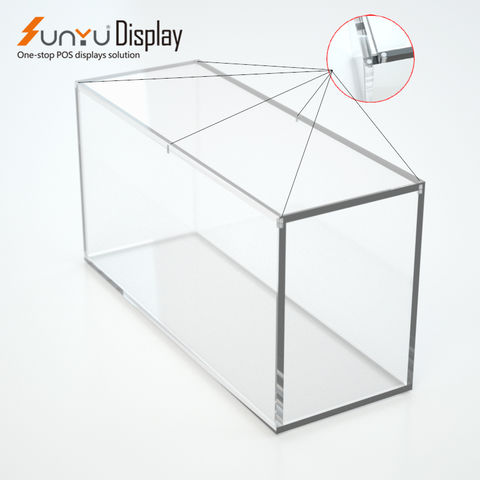 Square Small Transparent Acrylic Glass Gift Display Box with Lid