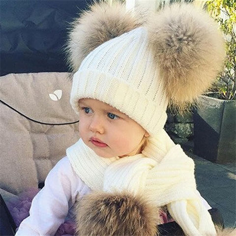 Two Seaside Babes Yellow Faux Fur Fluffy Pom Pom Hat | Newborn, Baby, Toddler, Child, Women's Sizes 3 - 6 Month