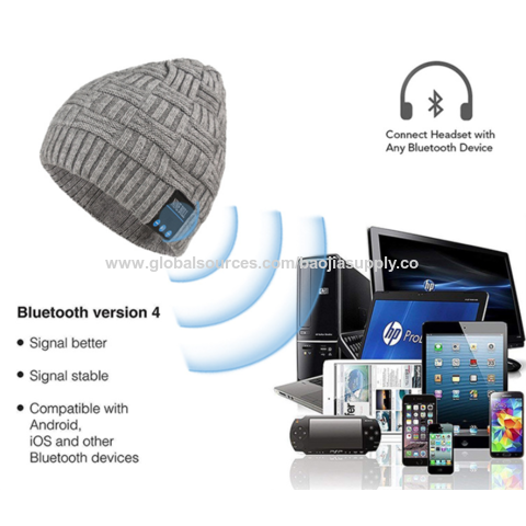Gorro de Invierno Bluetooth con Auriculares Estéreo para Música Deportiva, Inalámbrico, Carga USB