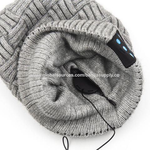 Gorro de Invierno Bluetooth con Auriculares Estéreo para Música Deportiva, Inalámbrico, Carga USB