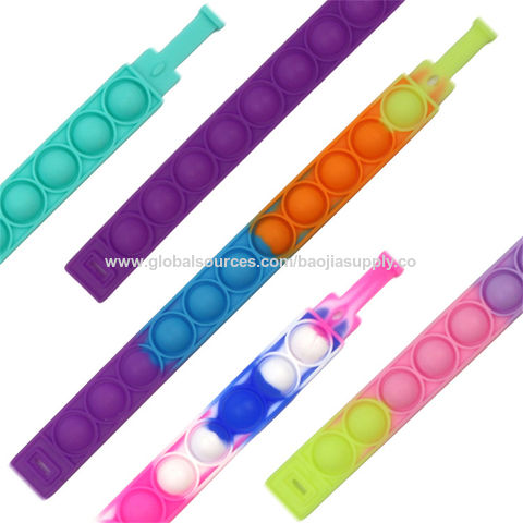 Bracelet anti-stress arc-en-ciel pour le contrôle des rats, exercice de décompression, bracelet en silicone musical à bulles pour les doigts