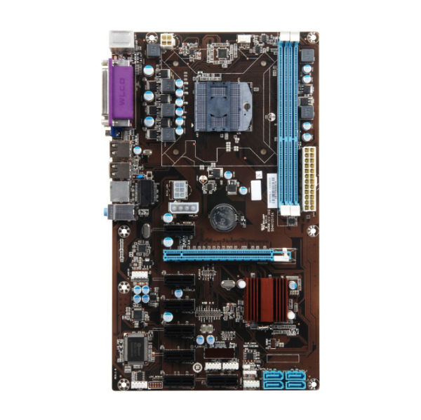 Esonic QS8 combo motherboard with CPU HM65/HM76BTC , support 8 gpu cards mining motherboard supplier
