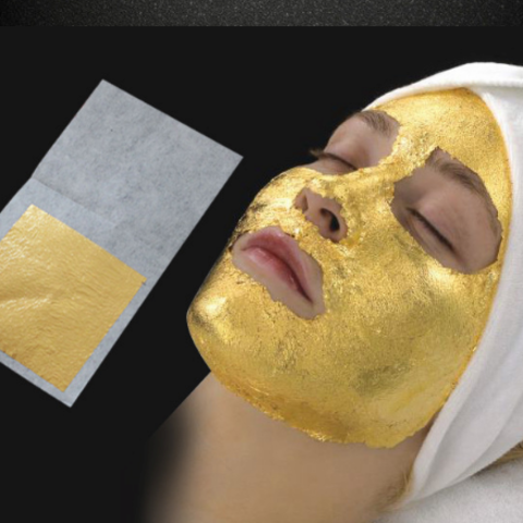 24K Gold Foil Facial Mask Sheets Genuine Leaf Beauty Collagen